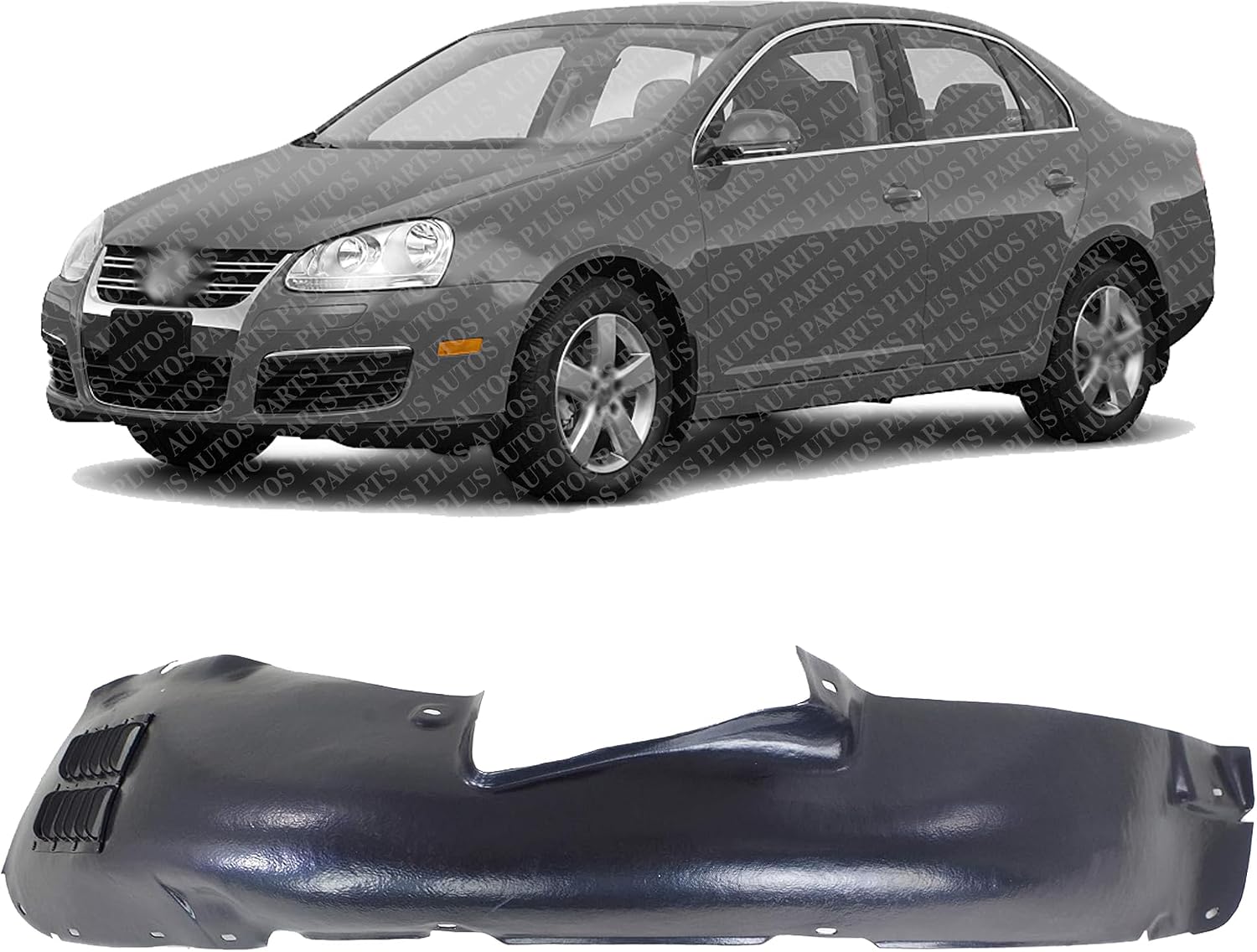 Front Fender Liner Left Driver Side Direct Replacement Compatible With 2007-2009 Volkswagen Jetta City VW1248129 1JM809961A
