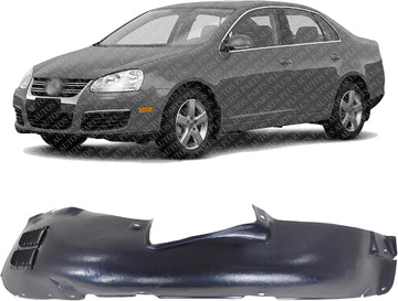Front Fender Liner Left Driver Side Direct Replacement Compatible With 2007-2009 Volkswagen Jetta City VW1248129 1JM809961A