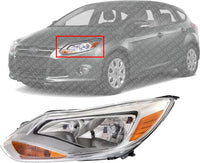 Front Head Light Assembly Left Driver Side Direct Replacement Compatible With 2012-2014 Ford Focus FO2502298 BM5Z13008K