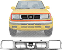 Front Grille Chrome Shell & Black Insert Direct Replacement Compatible With 1998-2000 Nissan Frontier NI1200183 623103S510