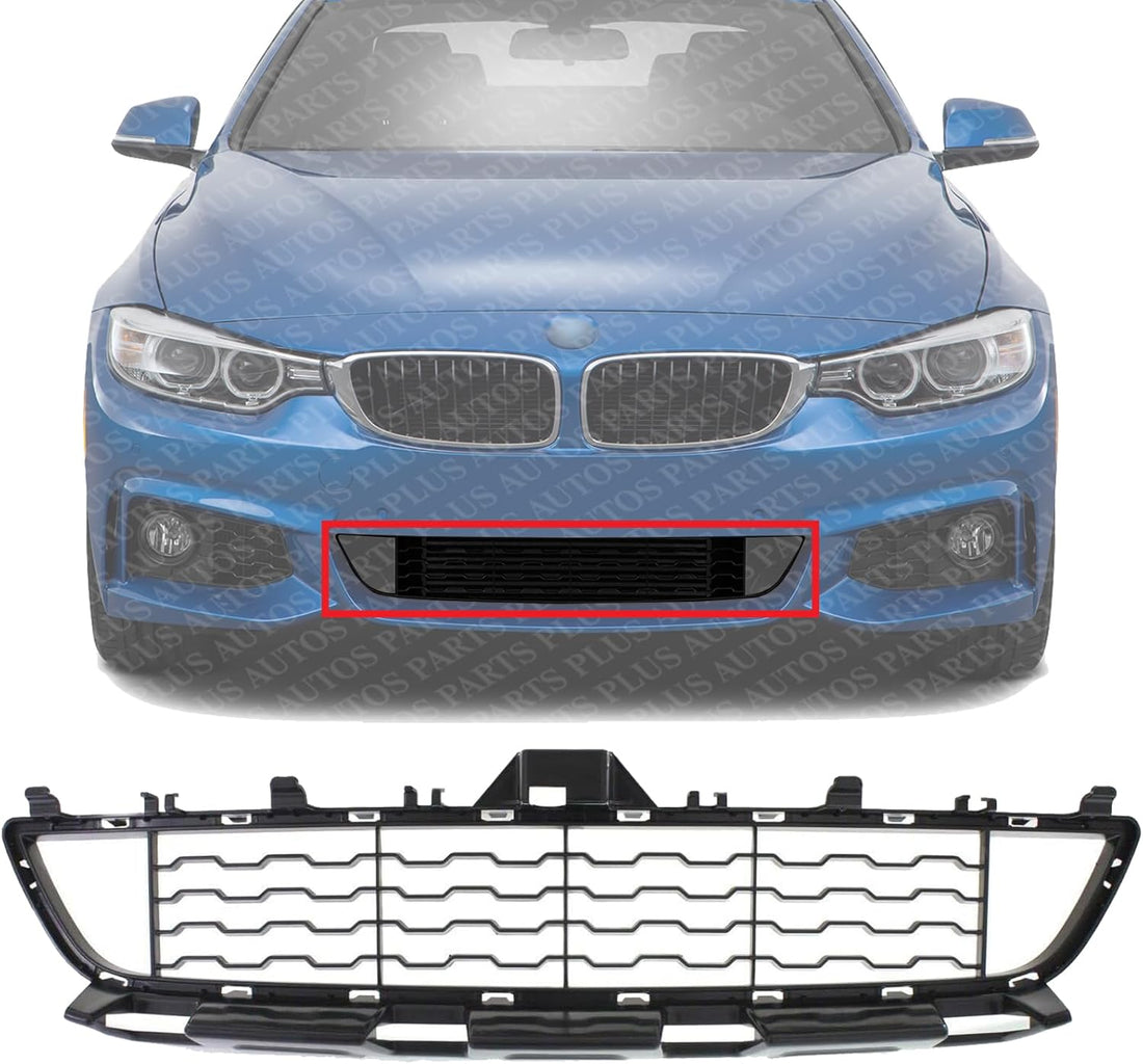 Front Bumper Center Grille Primed Without Active Cruise Control Direct Replacement Compatible With 2014-2020 BMW 4-Series BM1036148 51118054503