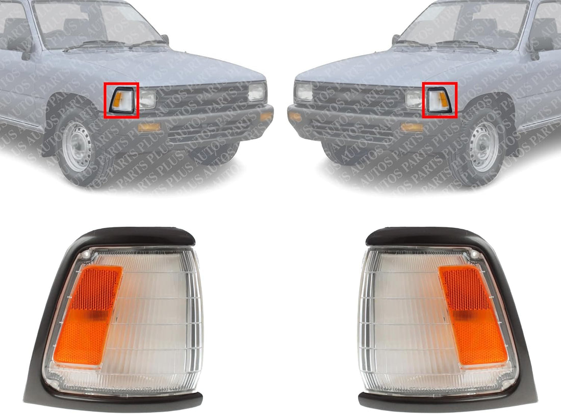 AUTOS PARTS PLUS Set Of 2 Front Corner Light Assembly Right Passenger & Left Driver Side Direct Replacement Compatible With 1989-1991 Toyota Pickup TO2521123 TO2520121 8161089176 8162089176