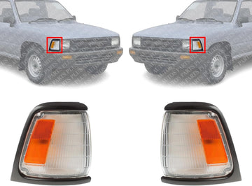 AUTOS PARTS PLUS Set Of 2 Front Corner Light Assembly Right Passenger & Left Driver Side Direct Replacement Compatible With 1989-1991 Toyota Pickup TO2521123 TO2520121 8161089176 8162089176