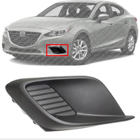Front Fog Light Cover Textured Left Driver Side Direct Replacement Compatible With 2014-2016 Mazda 3 MA1038122 BHN150C21A