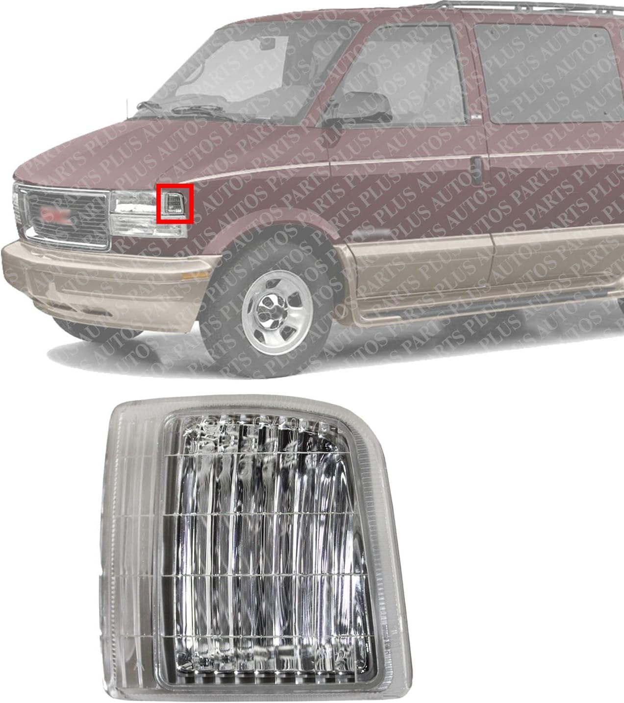 Front Corner Light Left Driver Side Direct Replacement Compatible With 1995-2005 Chevrolet Astro GM2550139 16524075