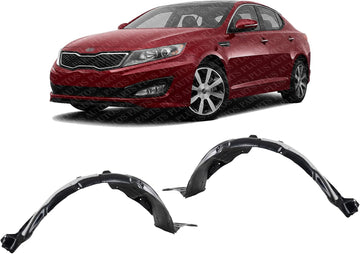 Set Of 2 Front Fender Liner Right Passenger & Left Driver Side Direct Replacement Compatible With 2012-2013 Kia Optima KI1249124 KI1248124 868124C100 868114C100