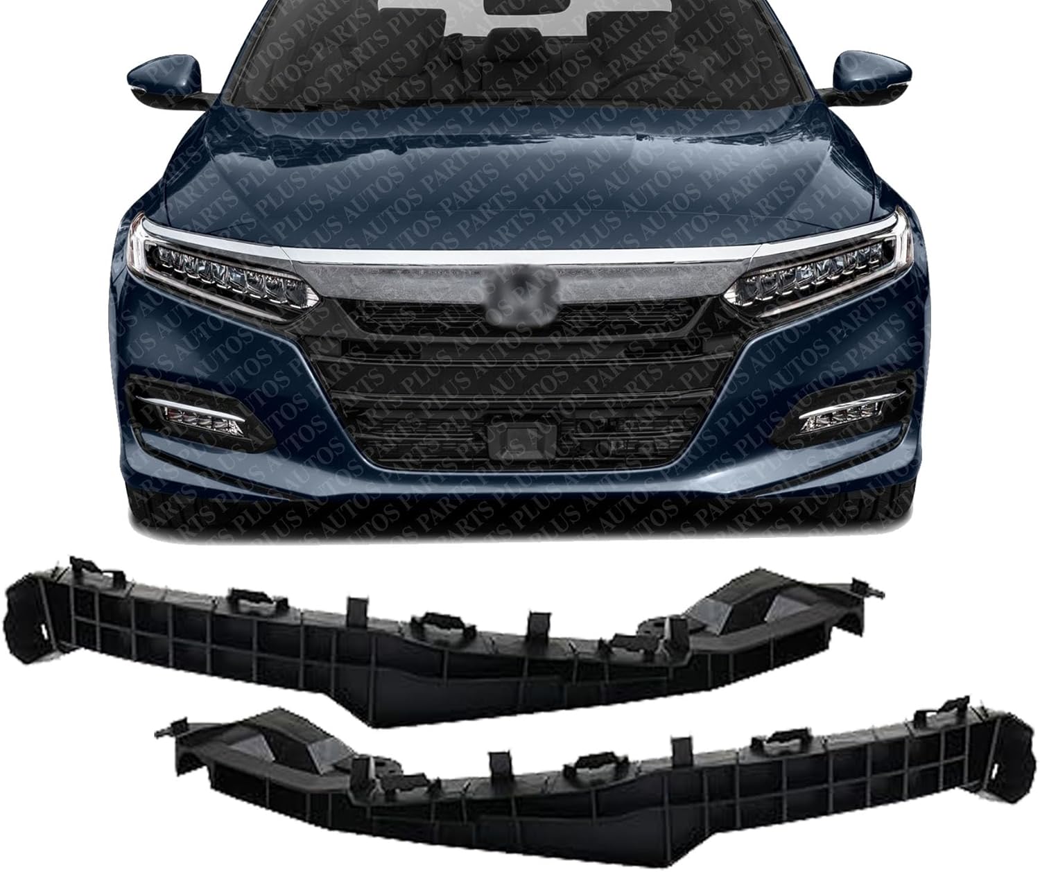 AUTOS PARTS PLUS Set Of 2 Front Bumper Retainers Bracket Left Driver & Right Passenger Side Direct Replacement Compatible With 2018-2020 Honda Accord HO1043132 HO1042132 71190TVAA00 71140TVAA00