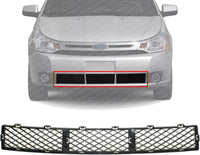 Front Bumper Grille Textured Plastic Direct Replacement Compatible With 2008-2011 Ford Focus FO1036124 8S4Z17K945AA