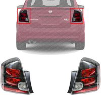 Set Of 2 Tail Light Assembly Plastic Left Driver & Right Passenger Side Direct Replacement Compatible With 2007-2009 Nissan Sentra NI2801178 NI2800178 26550ET80C 26555ET80C