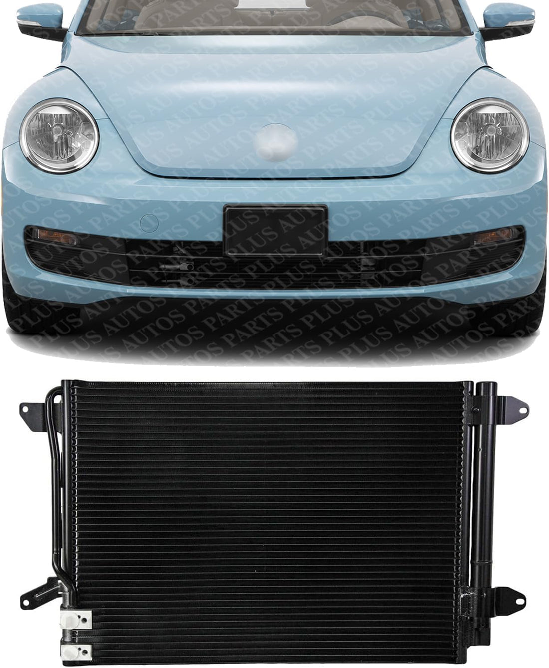 Front A/C Condenser Aluminum Core Direct Replacement Compatible With 2012-2019 Volkswagen Beetle / 2009-2018 Jetta VW3030132 5C0816411 5C0820411G