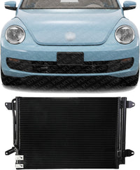 Front A/C Condenser Aluminum Core Direct Replacement Compatible With 2012-2019 Volkswagen Beetle / 2009-2018 Jetta VW3030132 5C0816411 5C0820411G
