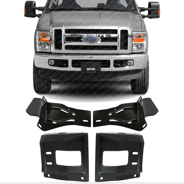 Front Bumper Mounting and Plate Brackets Left Driver & Right Passenger Side Direct Replacement Compatible with 2008-2010 Ford F-Series Super Duty FO1066174 FO1067174 FO1066173