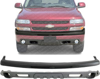 Front Bumper Face Bar Upper Cover Black + Lower Valance Air Deflector Textured Gray Direct Replacement Compatible With 2000-2006 Chevrolet Tahoe GM1092209 GM1051103 15050703 15766483