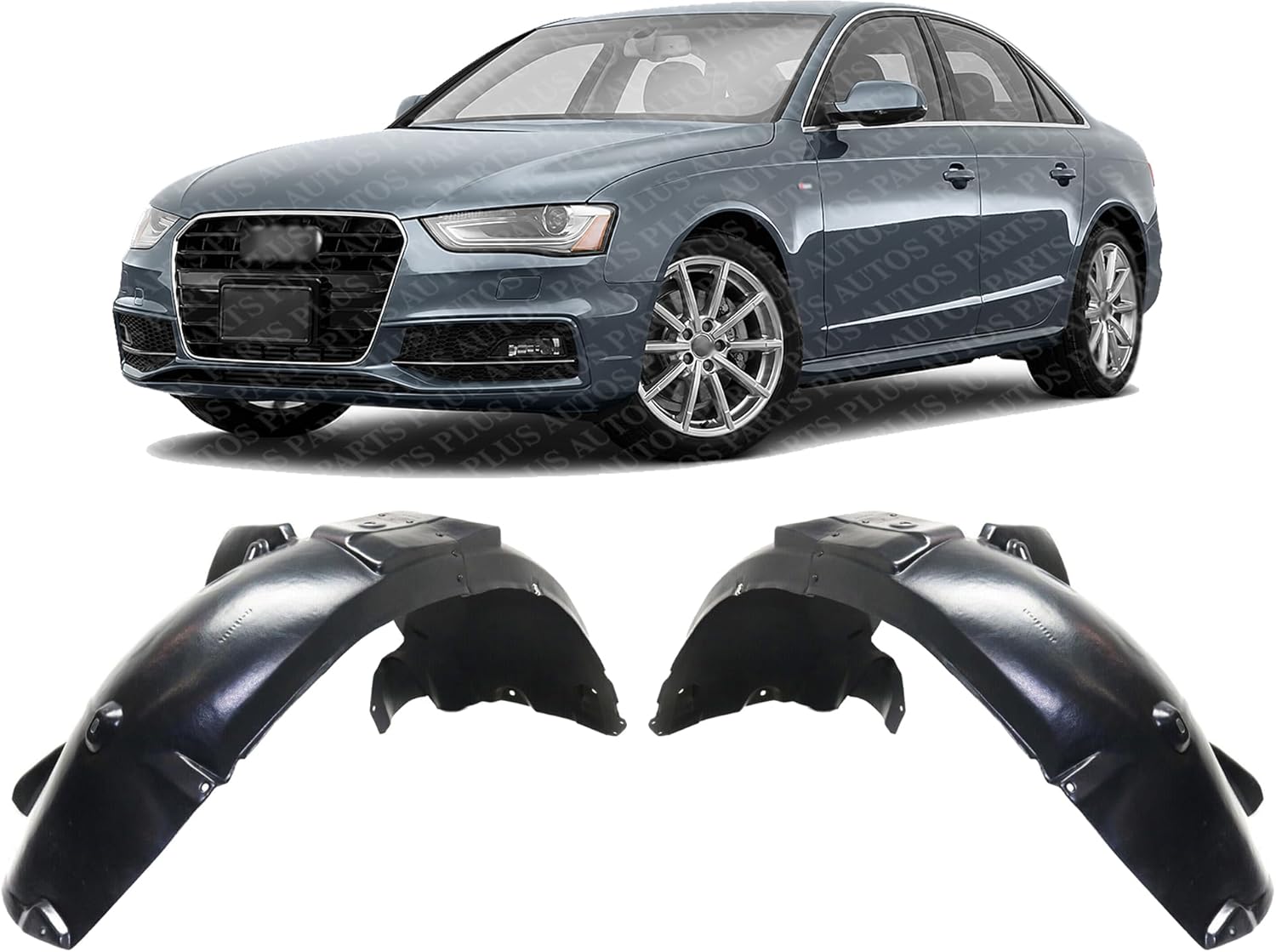 Set Of 2 Front Fender Liner Right Passenger & Left Driver Side Direct Replacement Compatible With 2013-2016 Audi A4 / 2014-2016 / S4 AU1249128 AU1248128 8K0821172N 8K0821171N