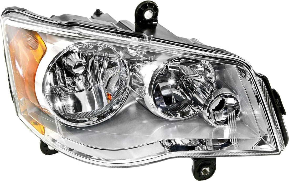 Front Head Light Assembly Chrome Interior Right Passenger Side Direct Replacement Compatible With 2011-2020 Grand Caravan / 2008-2016 Chrysler Town & Country CH2503192 5113336AI
