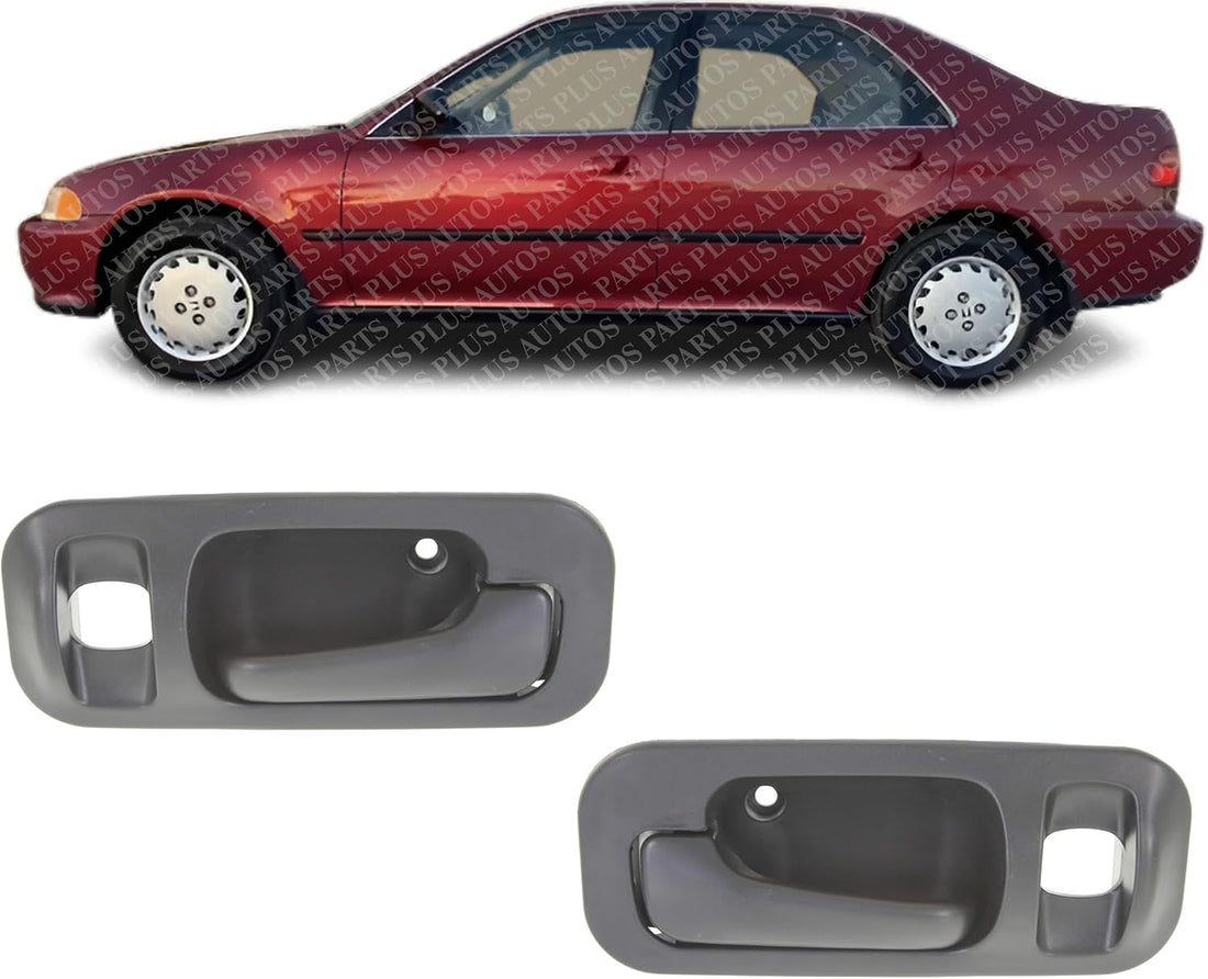 Set of 2 Rear Interior Door Handle Textured with Hole Right Passenger & Left Driver Side Direct Replacement Compatible with 1992-1995 Honda Civic / 1995-1997 Odyssey 72620SR4J02ZB