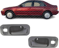 Set of 2 Rear Interior Door Handle Textured with Hole Right Passenger & Left Driver Side Direct Replacement Compatible with 1992-1995 Honda Civic / 1995-1997 Odyssey 72620SR4J02ZB