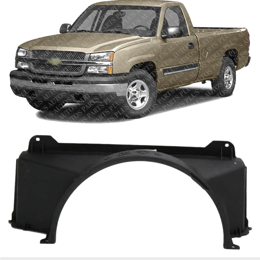 Front Upper Radiator Fan Shroud Direct Replacement Compatible with 1999-2004 Chevrolet Silverado 1500 2500 GM3110134 15088327