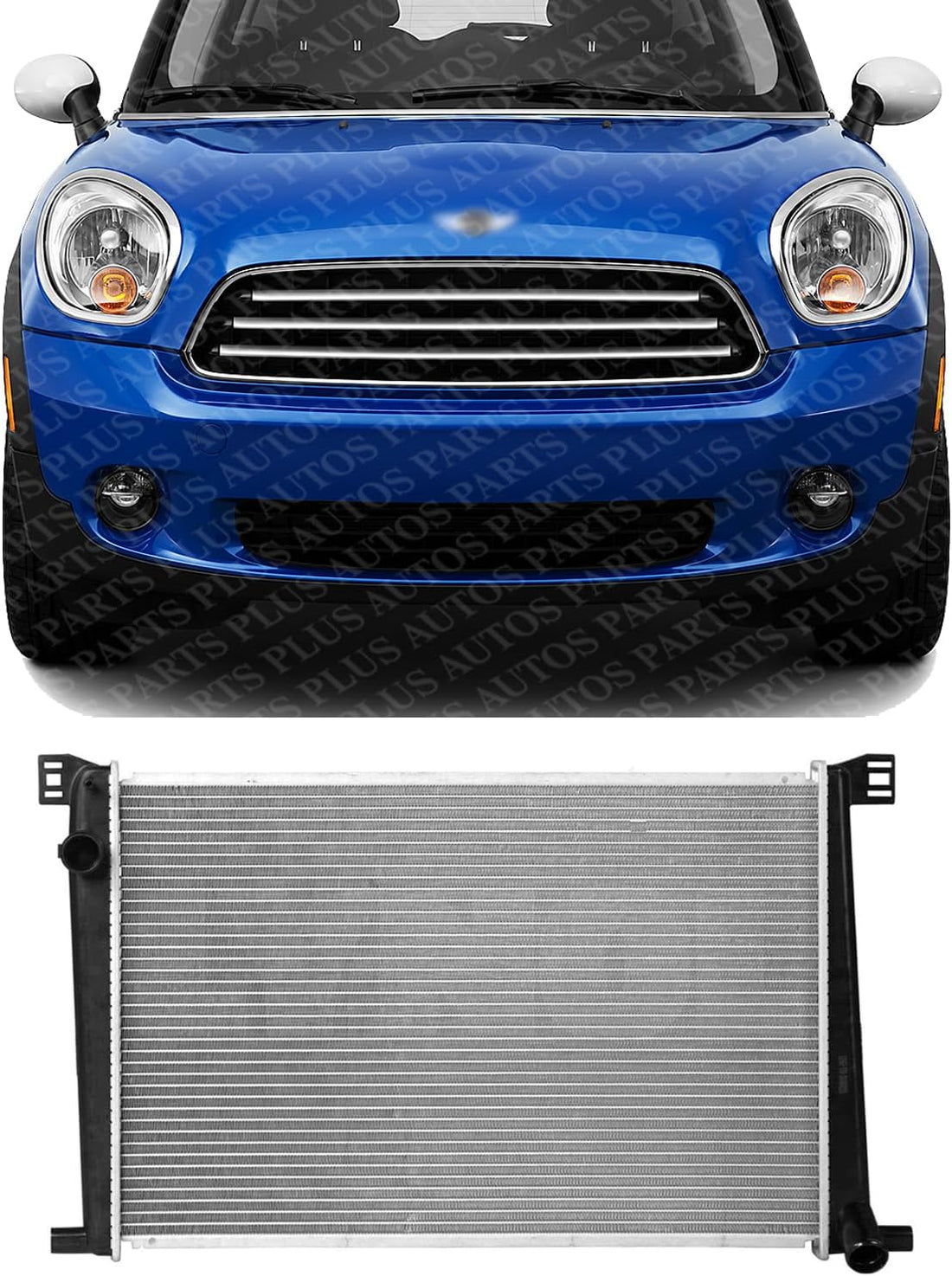 Front Radiator Aluminum Core Direct Replacement Compatible With 2007-2015 Mini Cooper / 2011-2016 Countryman MC3010105 17118675266