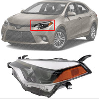 Front Head Light Assembly Left Driver Side Direct Replacement Compatible With 2014-2016 Toyota Corolla TO2502216 8115002E60