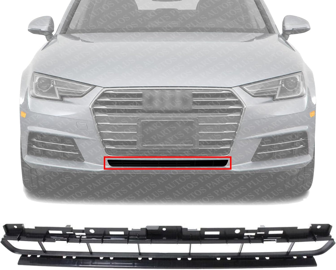 Front Bumper Center Grille Textured Plastic Direct Replacement Compatible With 2017-2018 Audi A4 / Quattro AU1036110 8W08076839B9