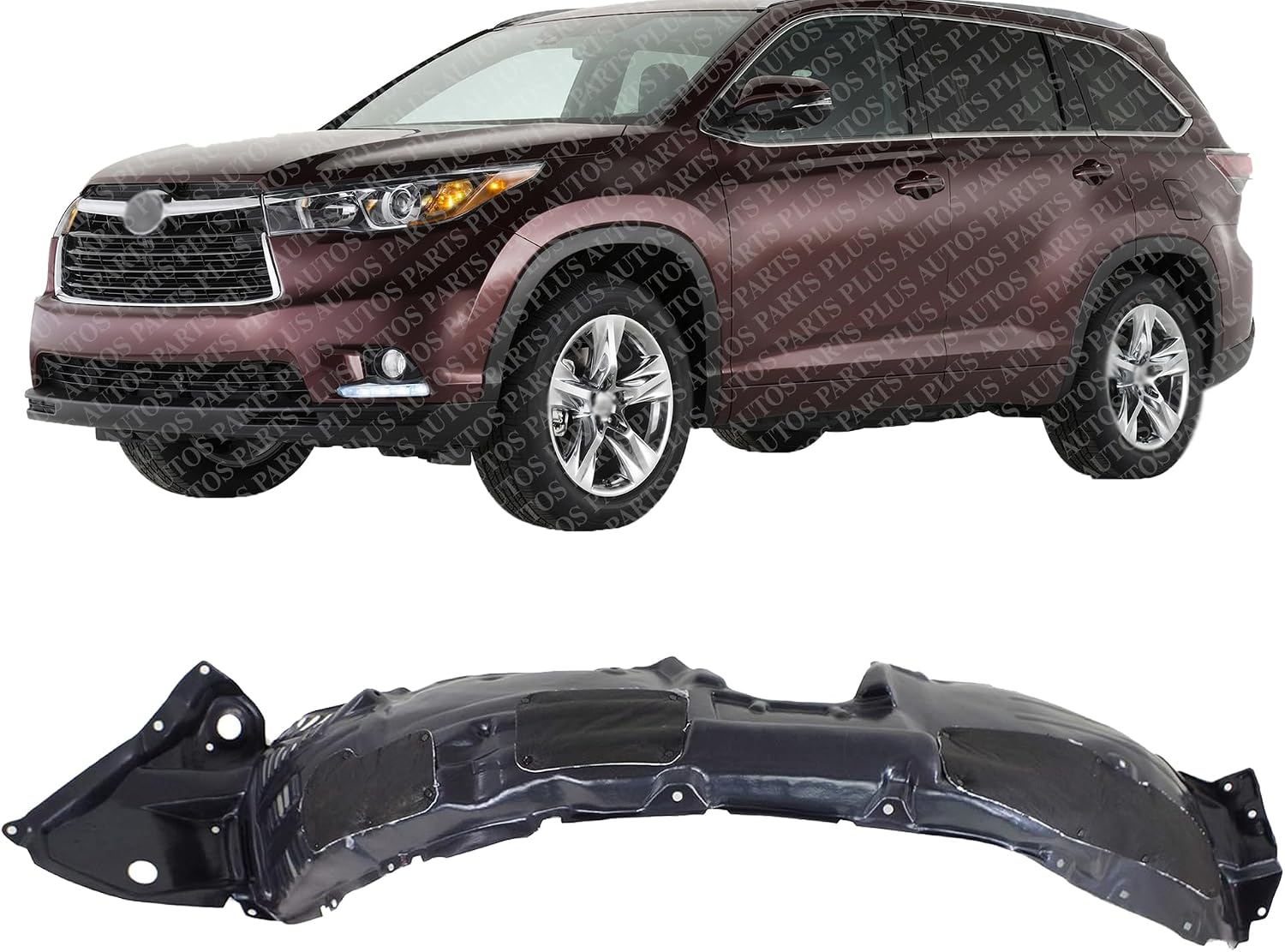 Front Fender Liner Left Driver Side Direct Replacement Compatible With 2014-2019 Toyota Highlander TO1248196 538060E110