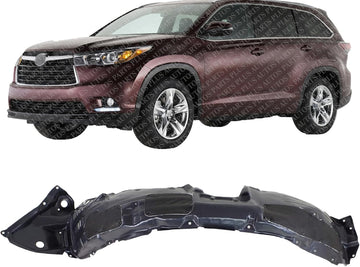 Front Fender Liner Left Driver Side Direct Replacement Compatible With 2014-2019 Toyota Highlander TO1248196 538060E110