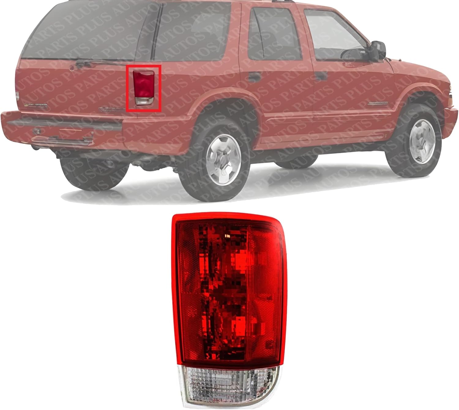 Tail Light Right Passenger Side Direct Replacement Compatible With 1995-2005 Chevrolet Blazer GM2801126 19179679