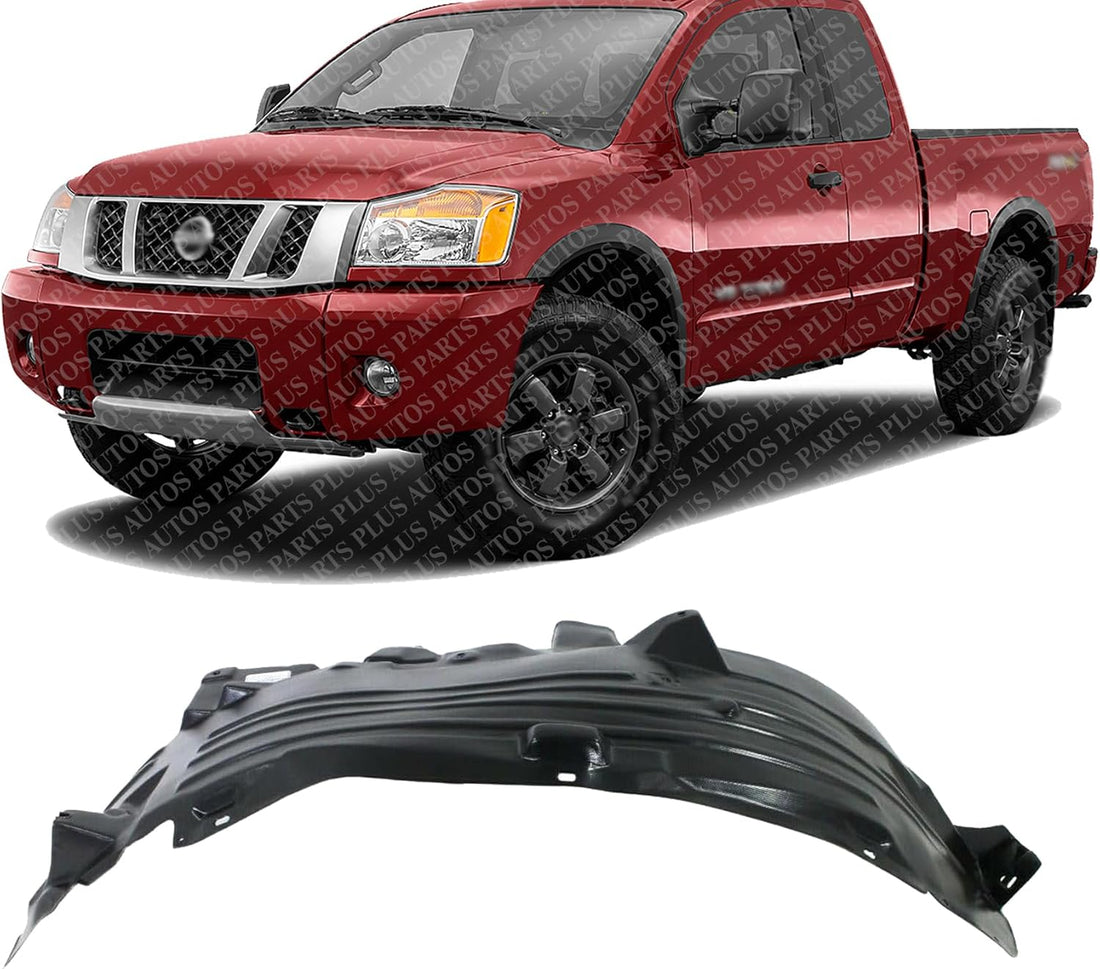 Front Fender Liner Left Driver Side Direct Replacement Compatible With 2004-20015 Nissan Titan / 2005-2007 Pathfinder Armada NI1248107 NI1248151 638317S200 63831ZR00A