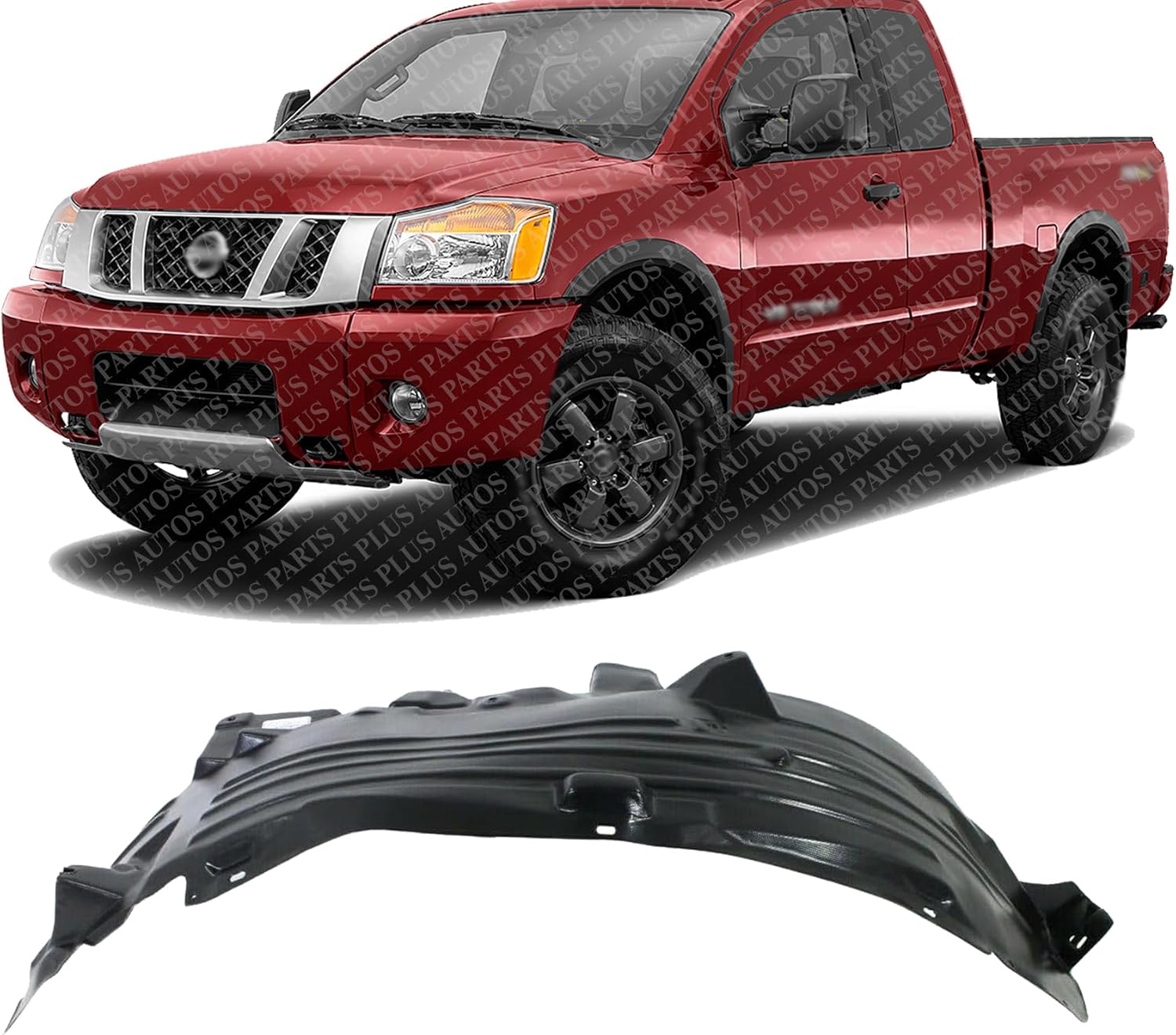 Front Fender Liner Left Driver Side Direct Replacement Compatible With 2004-20015 Nissan Titan / 2005-2007 Pathfinder Armada NI1248107 NI1248151 638317S200 63831ZR00A