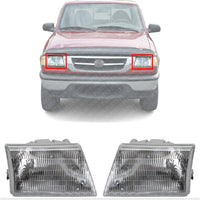 Set Of 2 Front Headlight Assembly Right Passenger & Left Driver Side Direct Replacement Compatible With 1998-2000 Mazda Pickup MA2502113 MA2503113 ZZP051040B ZZP051030B