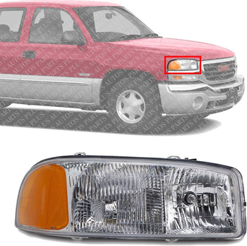 Front Head Light Assembly Right Passenger Side Direct Replacement Compatible With 1999-2006 GMC Sierra 1500 2500HD 3500 GM2503188 15850352