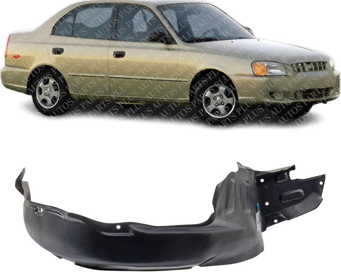 Front Fender Liner Right Passenger Side Direct Replacement Compatible With 2000-2002 Hyundai Accent HY1251105 8681225200