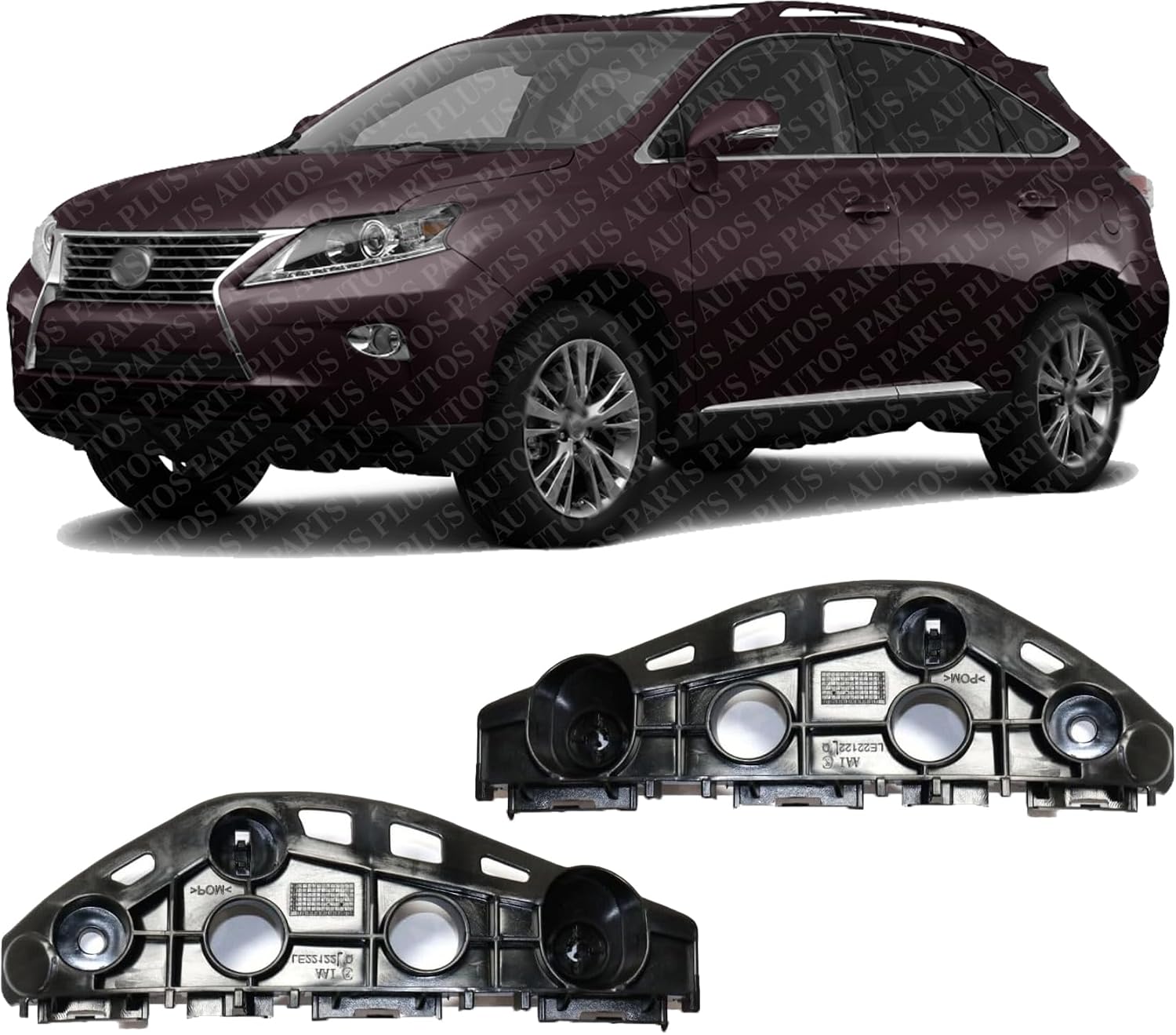 Set Of 2 Front Bumper Cover Retainer Plastic Left Driver & Right Passenger Side Direct Replacement Compatible With 2013-2015 Lexus RX350 / RX450h LX1033111 LX1032111 52535-0E040