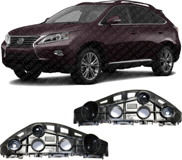 Set Of 2 Front Bumper Cover Retainer Plastic Left Driver & Right Passenger Side Direct Replacement Compatible With 2013-2015 Lexus RX350 / RX450h LX1033111 LX1032111 52535-0E040