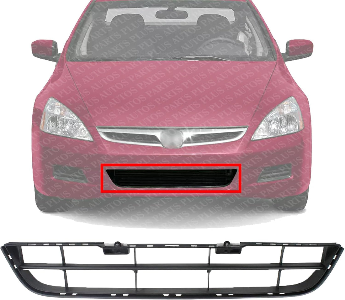 Front Bumper Lower Center Grille Textured Direct Replacement Compatible With 2006-2007 Honda Accord HO1036101 71102SDAA00