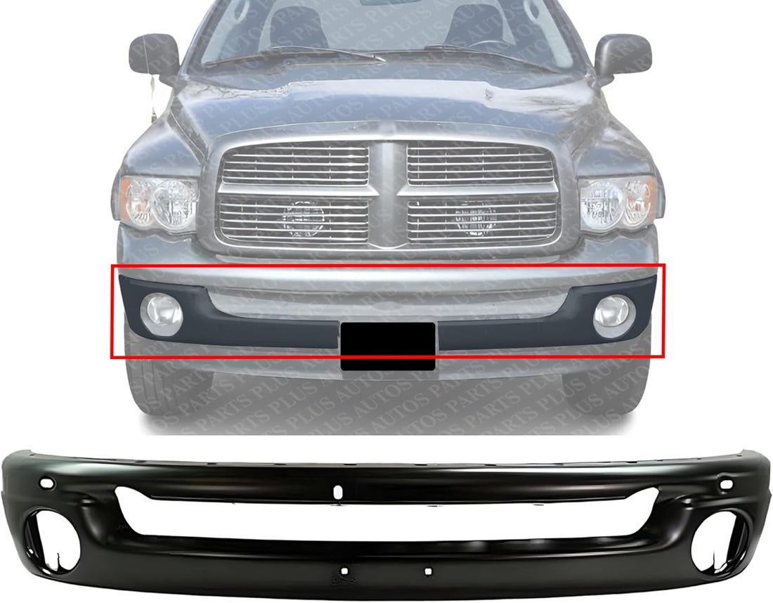 Front Bumper Face Bar Primed Steel Direct Replacement Compatible With 2002-2005 Dodge Ram 1500/2003-2009 2500/3500 CH1002377 1AR811SPAA