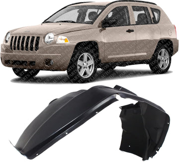 Front Fender Liner Left Driver Side Direct Replacement Compatible With 2007-2010 Jeep Compass CH1248133 5303871AG