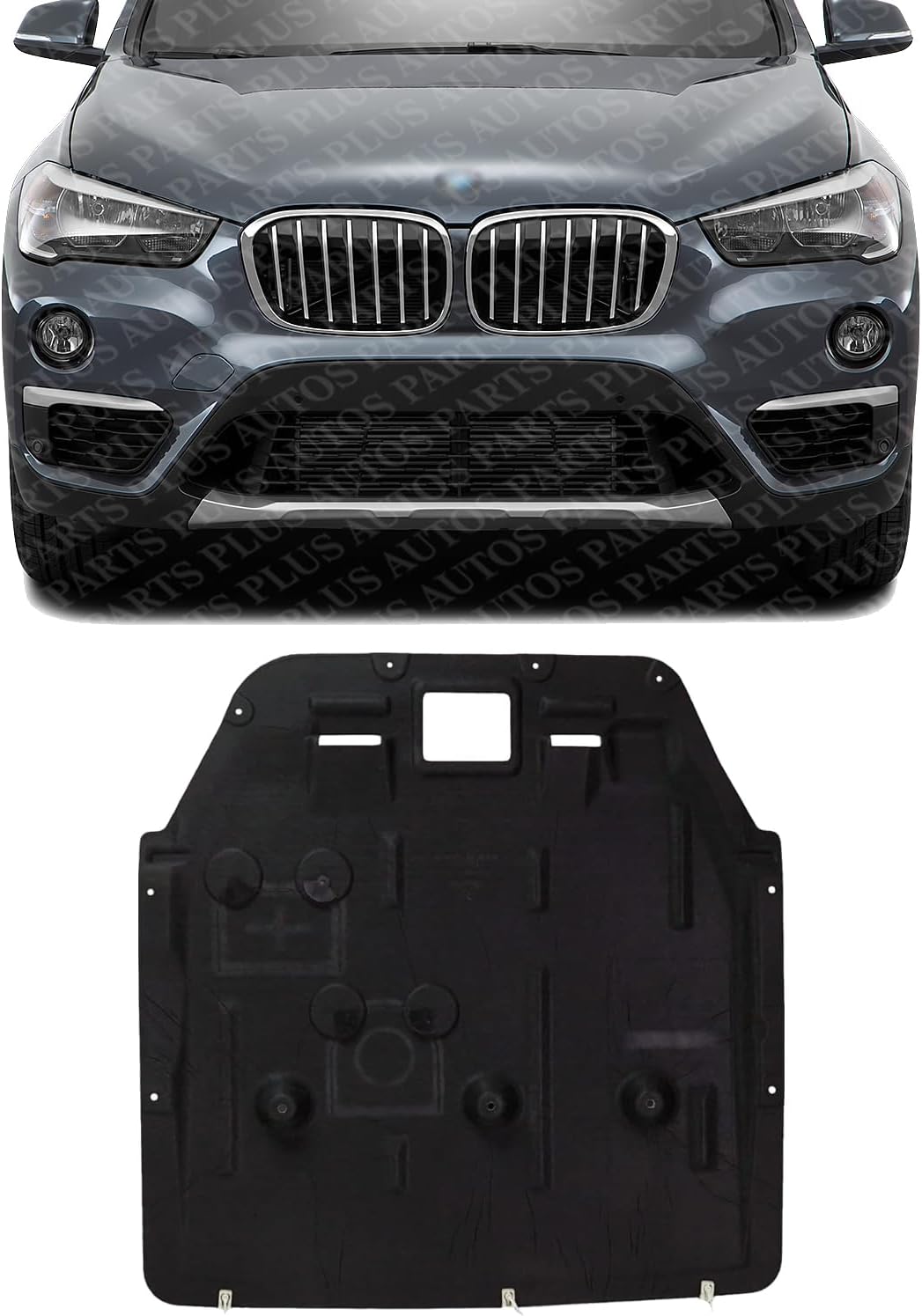 Front Engine Splash Shield Under Cover Direct Replacement Compatible with 2016-2022 BMW X1 / 2018-2022 X2 BM1228187 51757343142