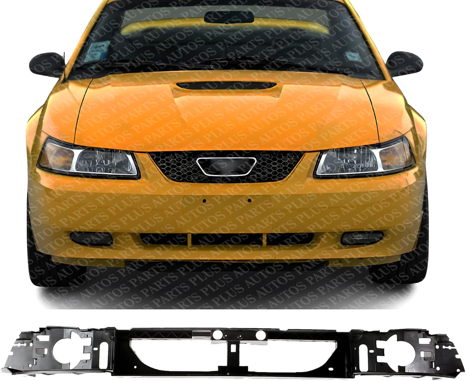 Front Header Panel ABS Plastic Direct Replacement Compatible With 1999-2004 Ford Mustang FO1221119 3R3Z8A284AA