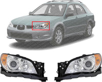 Set Of 2 Front Head Light Assembly Plastic Left Driver & Right Passenger Side Direct Replacement Compatible With 2007 Subaru Impreza SU2503137 SU2502137 84001FE920 84001FE930