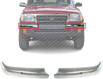 AUTOS PARTS PLUS Set Of 2 Front Bumper End Cap Extension Left Driver & Right Passenger Side Direct Replacement Compatible With 1998-2000 Toyota Tacoma TO1005165 TO1004165 5210204010 5210304010