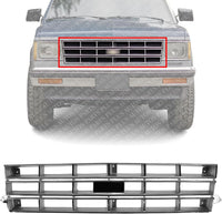 Front Grille Chrome Shell And Insert Direct Replacement Compatible With 1983-1990 Chevrolet S10 Blazer / 1982-1990 Pickup GM1200334 14027187