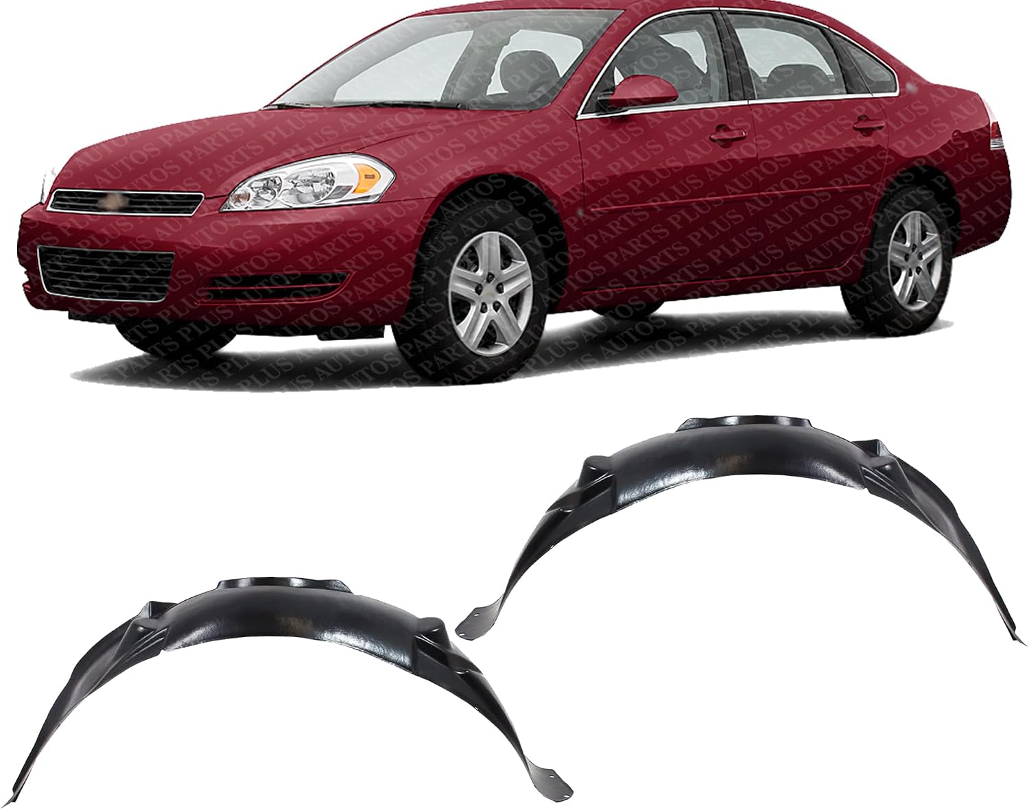 Set Of 2 Front Fender Liner Left Driver & Right Passenger Side Direct Replacement Compatible With 2006-2013 Chevrolet Impala / 2014-2016 Limited GM1251122 GM1250122 10333702 10333703