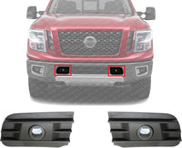 Set Of 2 Front Bumper Filler Textured Plastic Left Driver & Right Passenger Side Direct Replacement Compatible With 2016-2021 Nissan Titan XD NI1039144 NI1038144