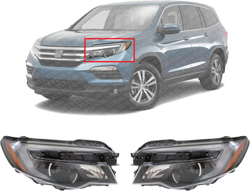 Set Of 2 Front Headlight Assembly Right Passenger & Left Driver Side Direct Replacement Compatible With 2016-2018 Honda Pilot / 2017-2020 Ridgeline HO2503165 HO2502165 33150TG7A02