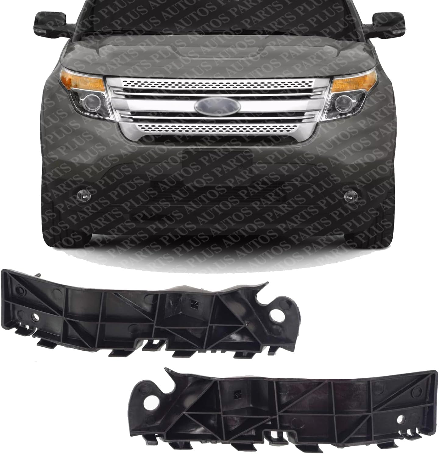 Set of 2 Front Bumper Retainer Bracket Right Passenger & Left Driver Side Direct Replacement Compatible with 2011-2015 Ford Explorer FO1027112 FO1026112 BB5Z17E814A BB5Z17E814B