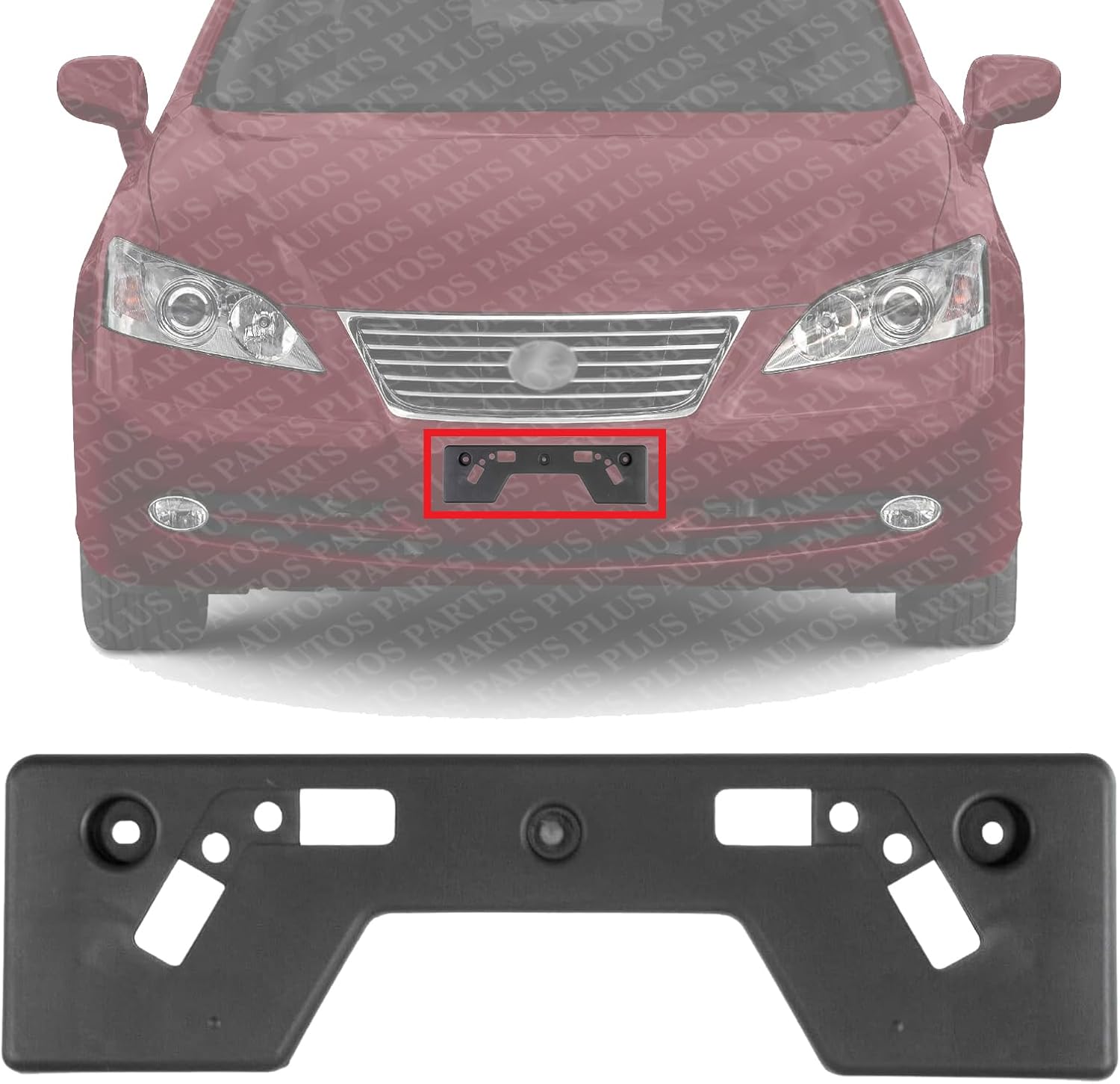 Front Bumper License Plate Bracket Plastic Direct Replacement Compatible with 2007-2009 Lexus ES350 LX1068102 5211433180