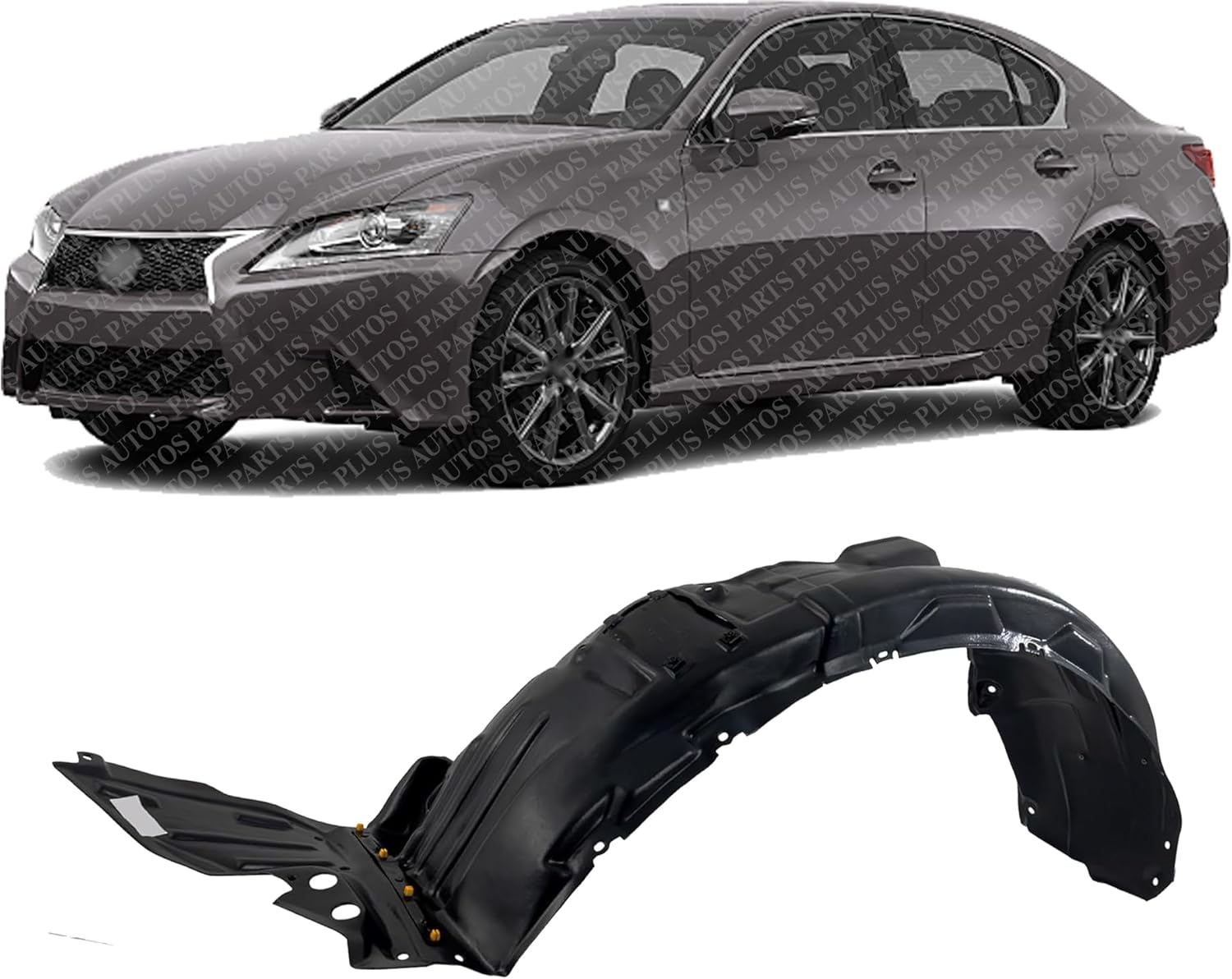 Front Fender Liner Left Driver Side Direct Replacement Compatible With 2013-2015 Lexus GS350 / GS450h LX1248122 5380630203