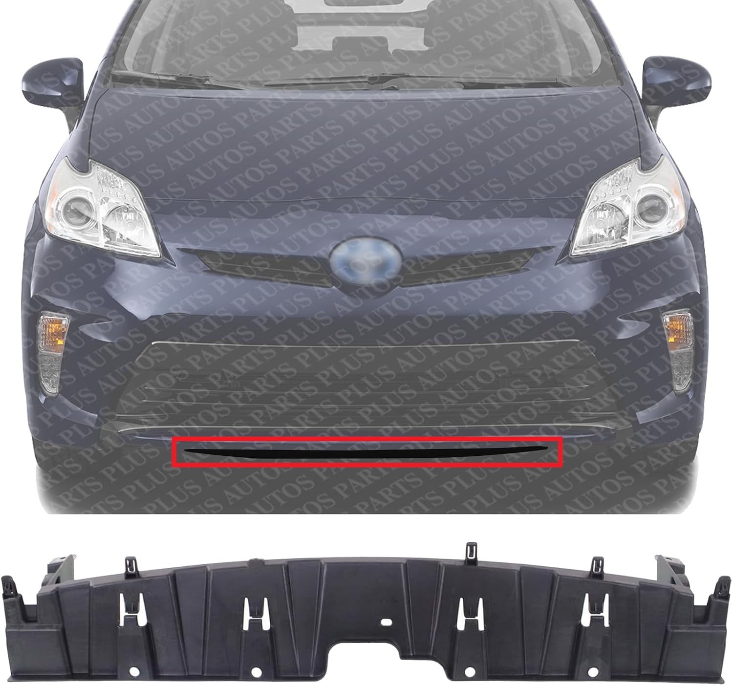 Front Bumper Lower Grille Plastic Direct Replacement Compatible With 2012-2015 Toyota Prius TO1091103 5311347040